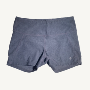 MPG Grey Short Athletic Shorts Stretchy Reflective Detail Size Medium